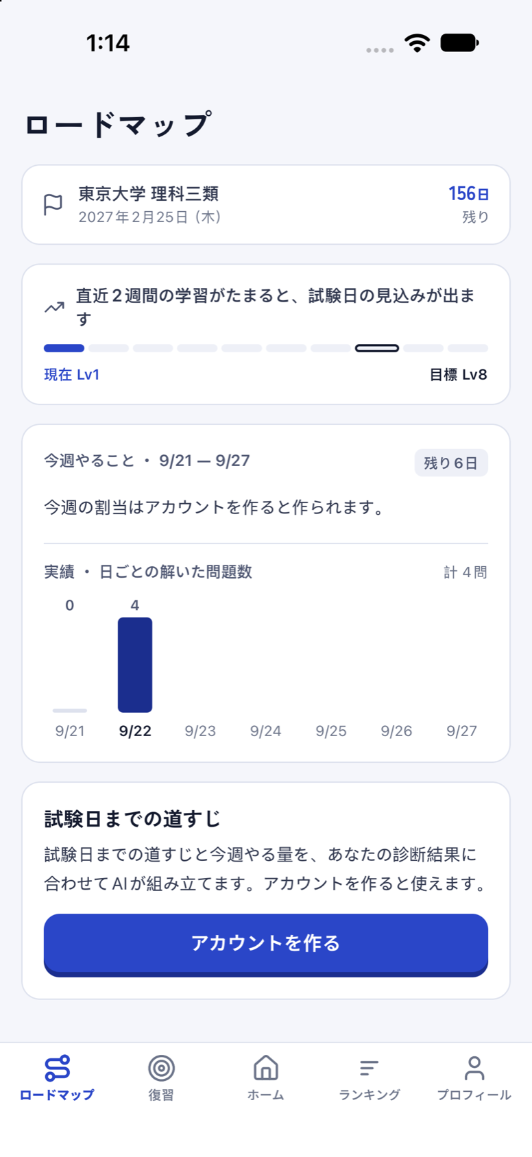 OGMAのロードマップの画面